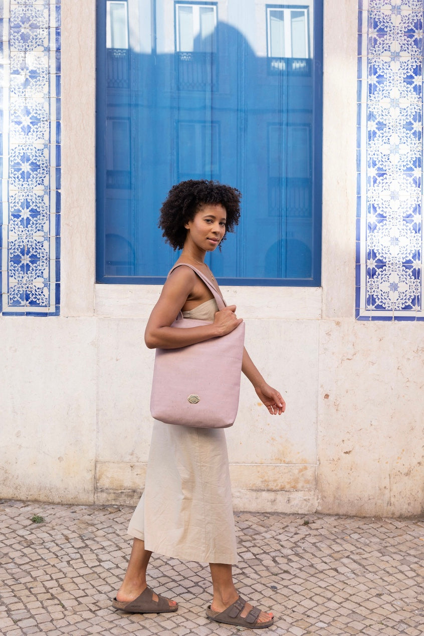 Shopper - Große Tasche in Rose Kork (Rosa)