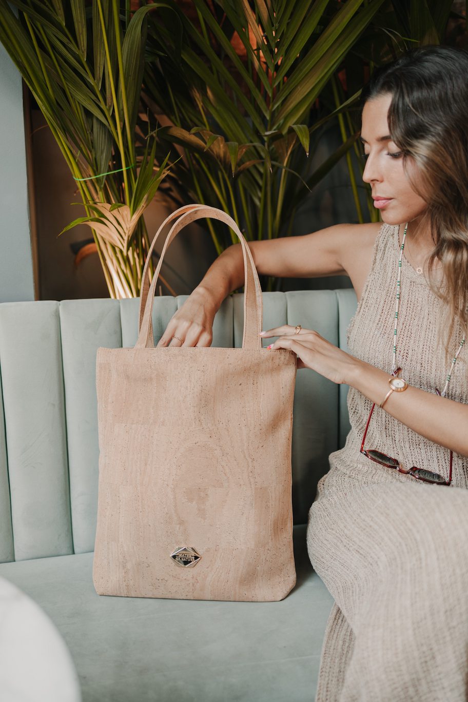 Shopper - Große Tasche in Nude Kork (Hellbraun)