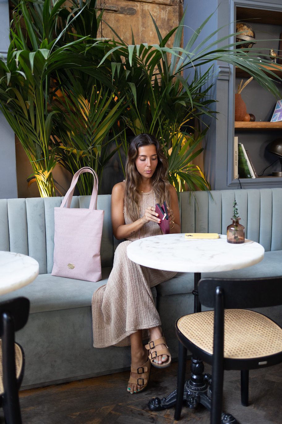 Rosé Shopper - Große Handtasche