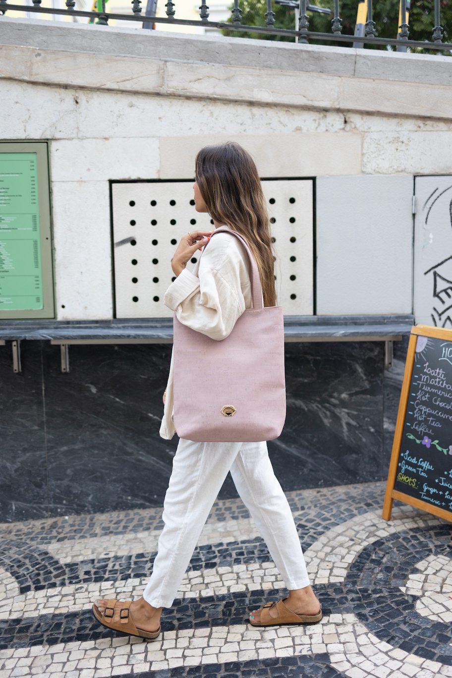 Shopper - Large Bag in Rose Cork (Pink) 