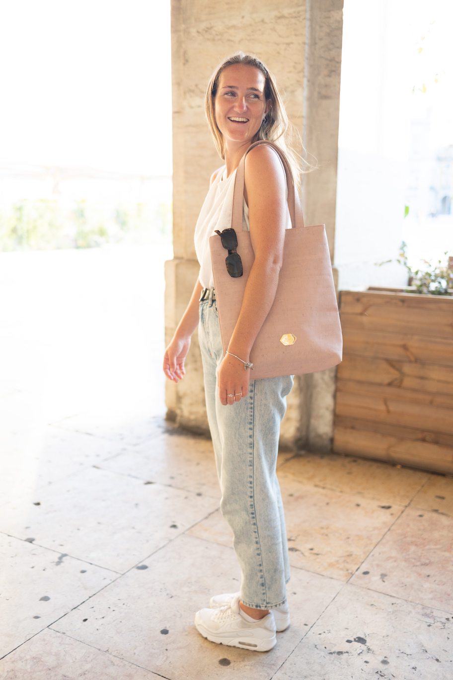 Rosé Shopper - Große Handtasche