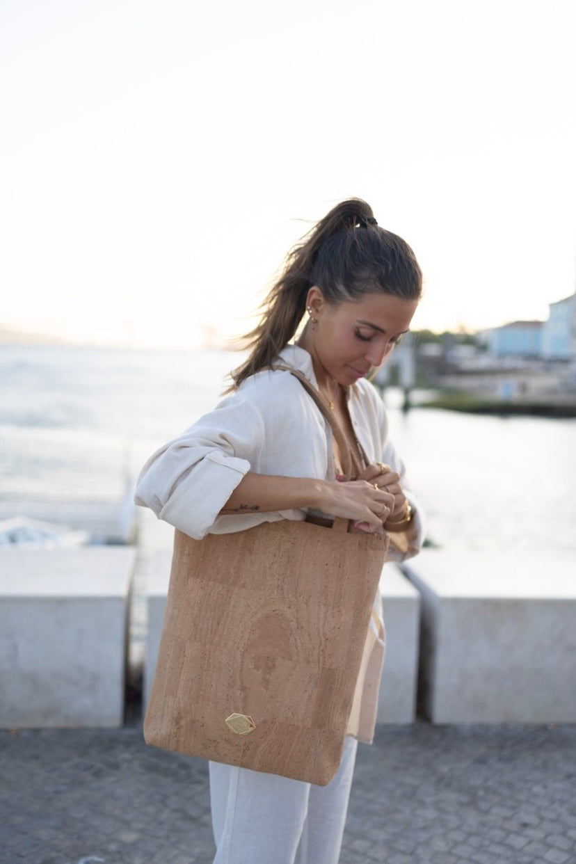 Shopper - Large Bag in Nude Cork (Natural) 