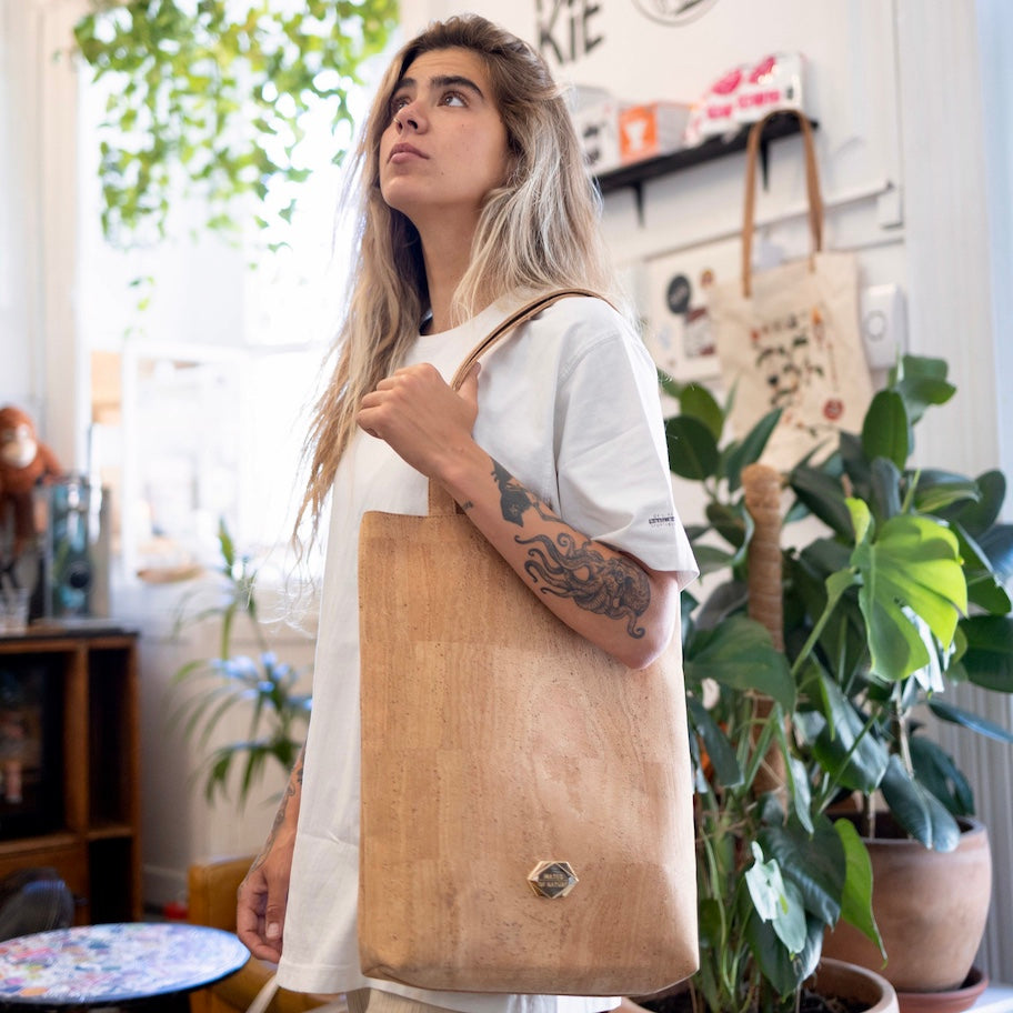 Shopper - Große Tasche in Nude Kork (Hellbraun)