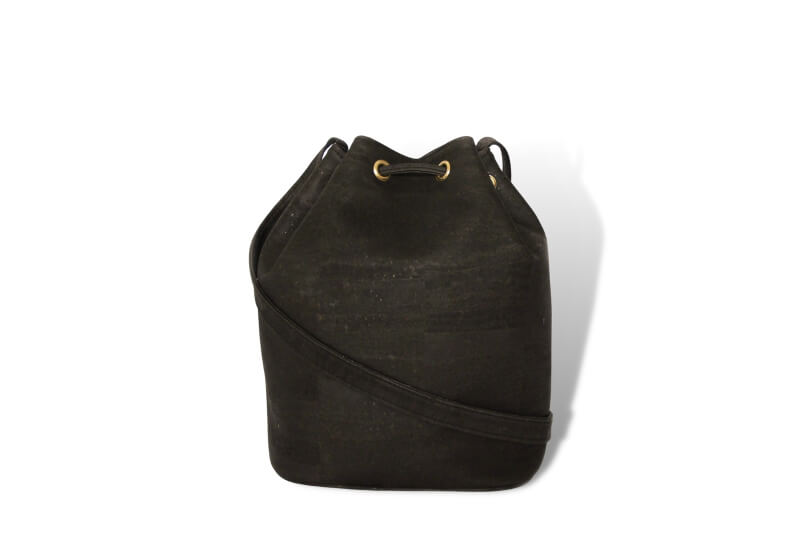 Bucket Bag - Handtasche in Coal Black Kork (Schwarz)