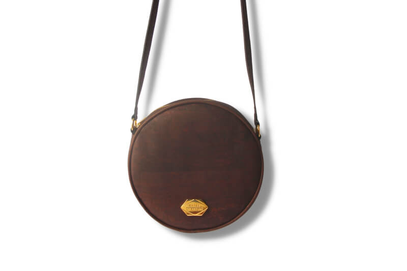 Circle Bag - Round handbag in mocha cork (brown) 