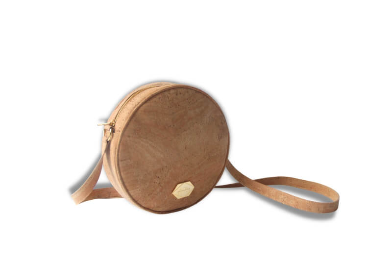 Circle Bag - Round handbag in nude cork (natural) 