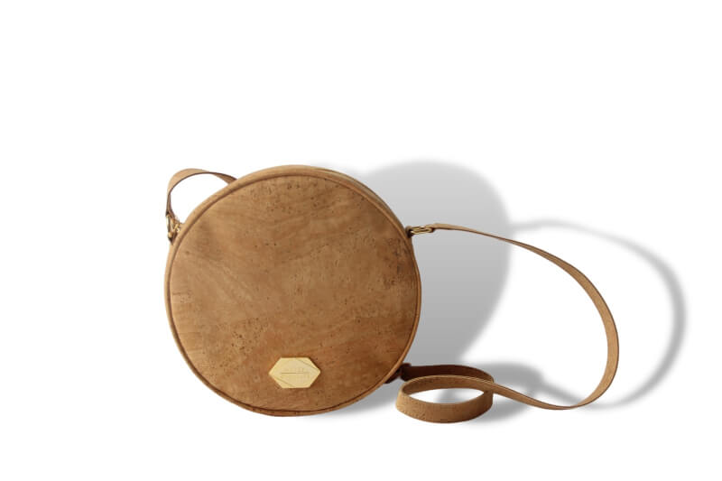 Circle Bag - Round handbag in nude cork (natural) 