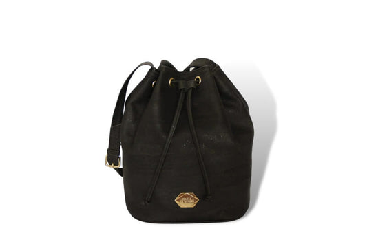 Bucket Bag - Handbag in Coal Black Cork (Black) 