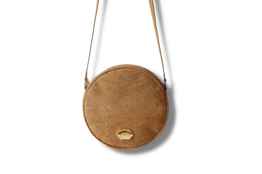 Circle Bag - Round handbag in nude cork (natural) 