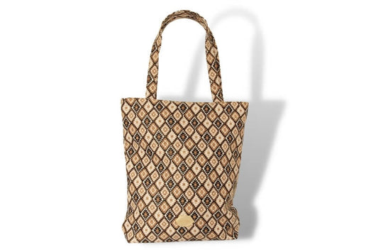 Shopper - Large Bag in Geometric Cork 