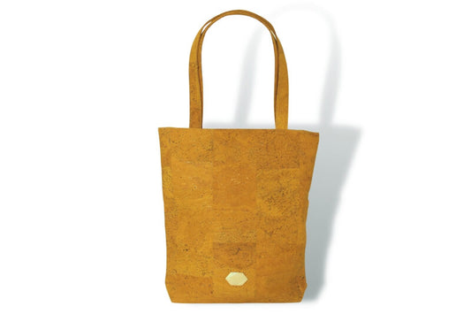 Shopper - Large Bag in Mustard Cork (Yellow)