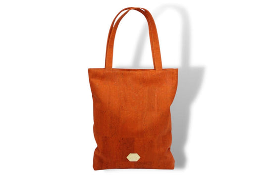 Shopper - Große Tasche in Papaya Kork (Orange)